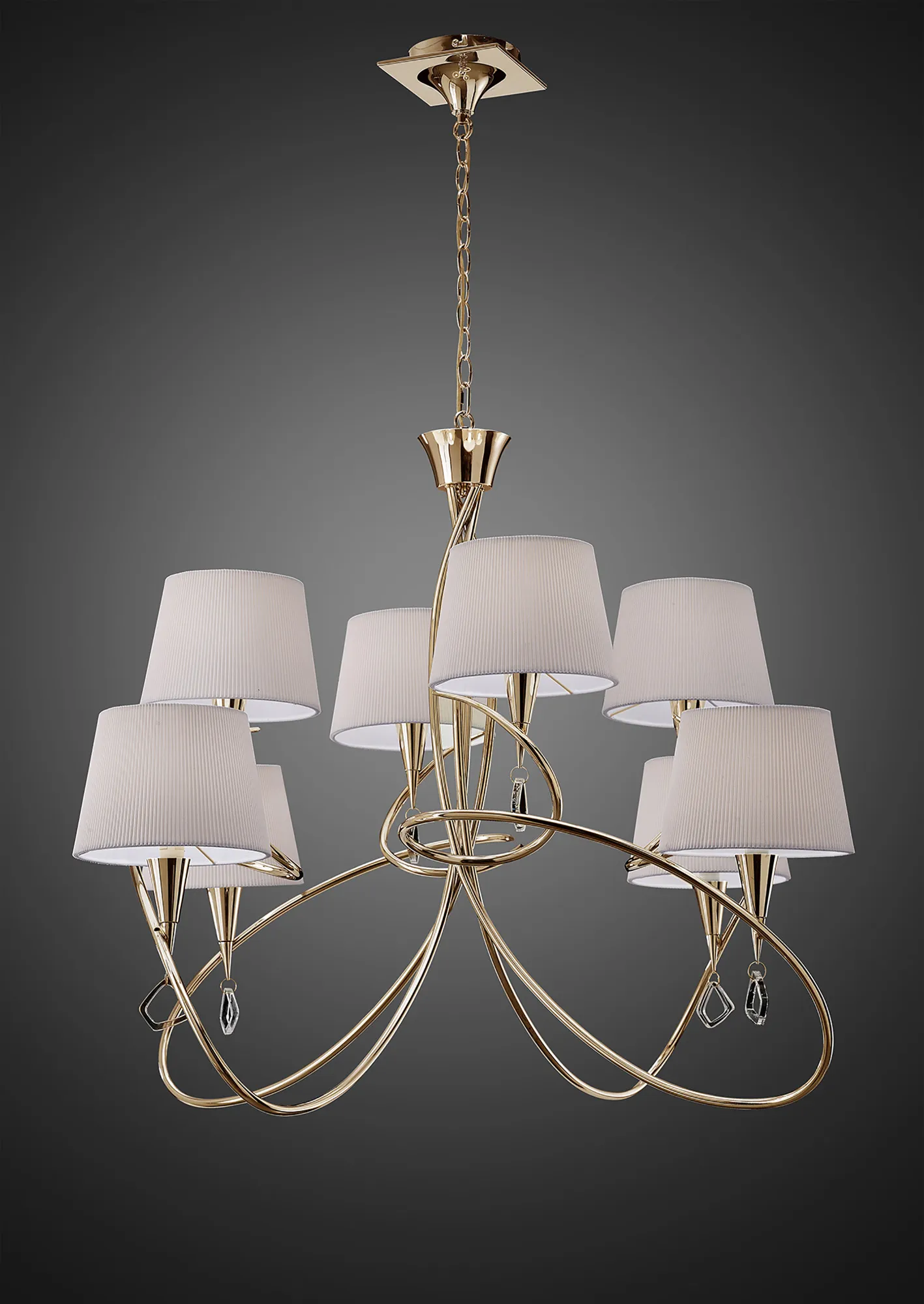 Mara French Gold-Ivory White Ceiling Lights Mantra Multi Arm Fittings